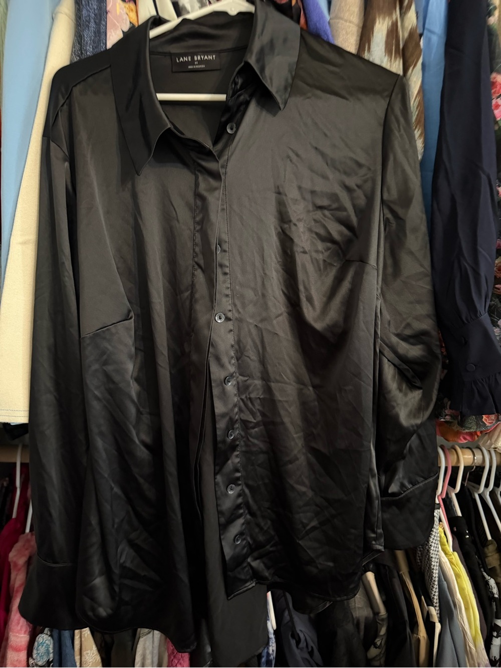 Lane Bryant Black button up shirt 22